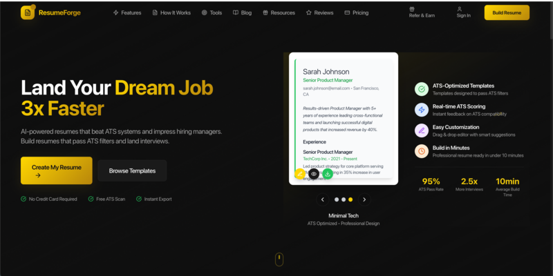 ResumeForge - ATS Resume Builder SaaS